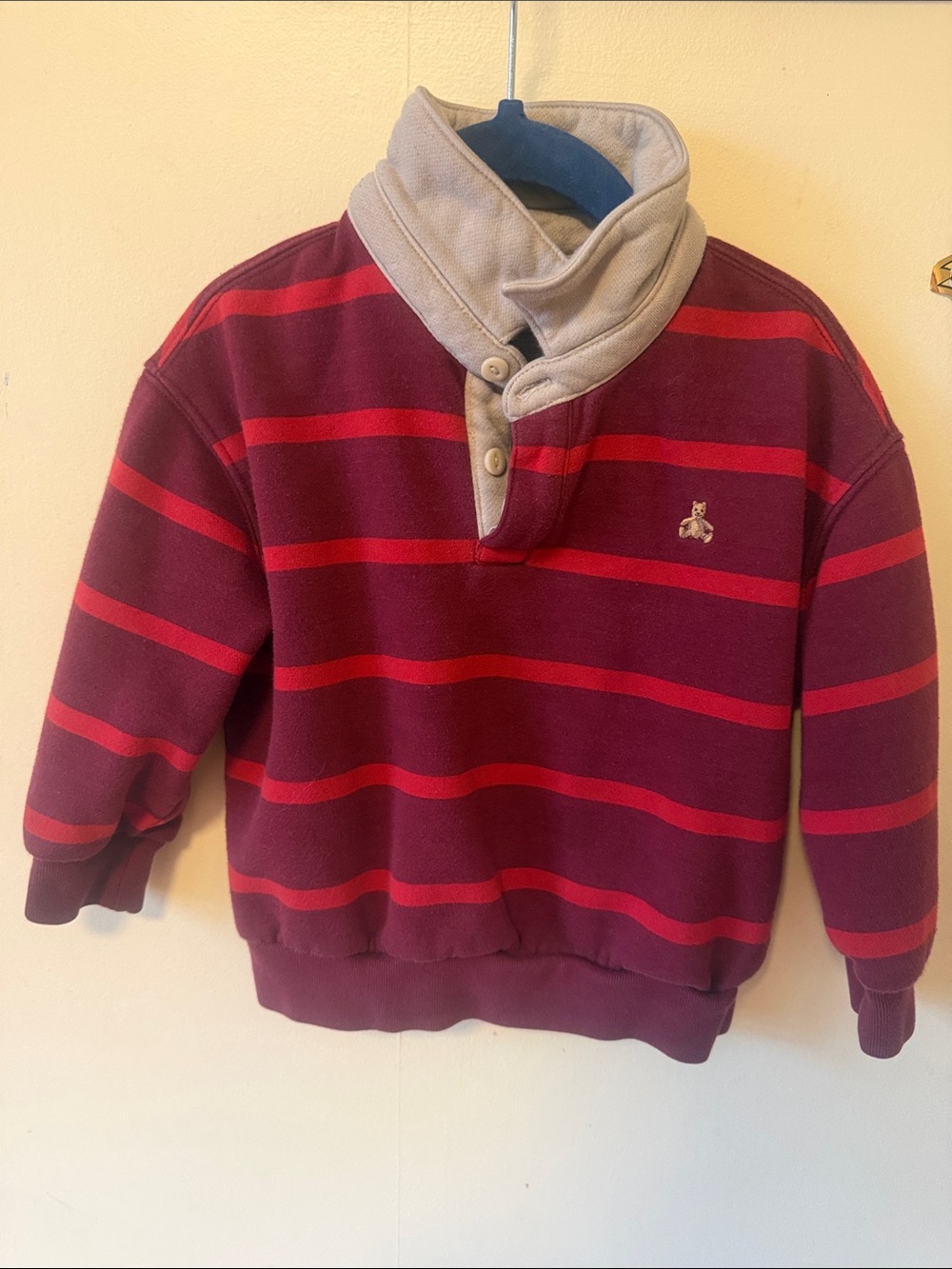 GAP Baby Sherpa Jacket in Light Pink with Navy Trim